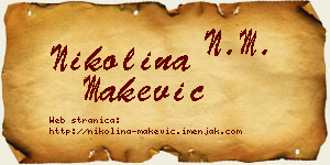 Nikolina Makević vizit kartica